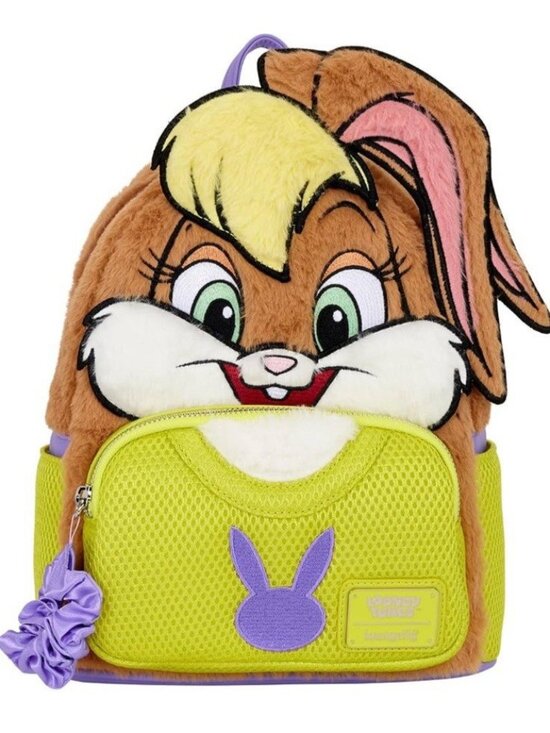 Loungefly Looney Tunes Lola Bunny Faux Fur Plush Mini Backpack NWT